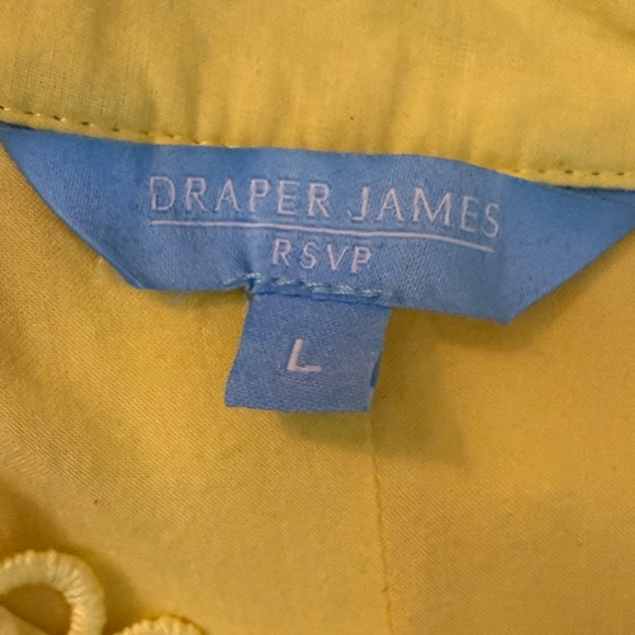 DRAPER JAMES Yellow Cotton Eyelet Button Front Sleeveless Mini Dress SKU0148 - Picture 9 of 10